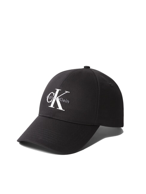 CALVIN KLEIN CKJ MONO LOGO Șapcă de baseball din bumbac pe negru - Căciuli