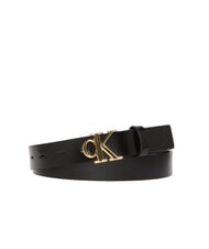 CALVIN KLEIN MONOGRAM BUCKLE Curea din piele cu logo metalic - Curele