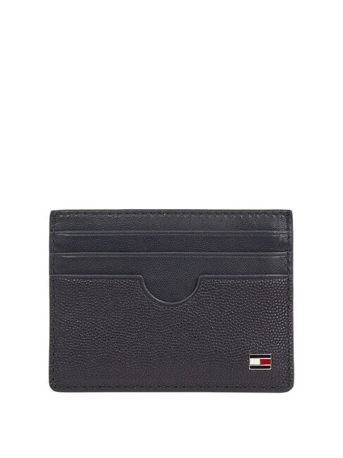 TOMMY HILFIGER TH FLAG  Portcard plat din piele albastru spațial/negru - Portofele bărbați