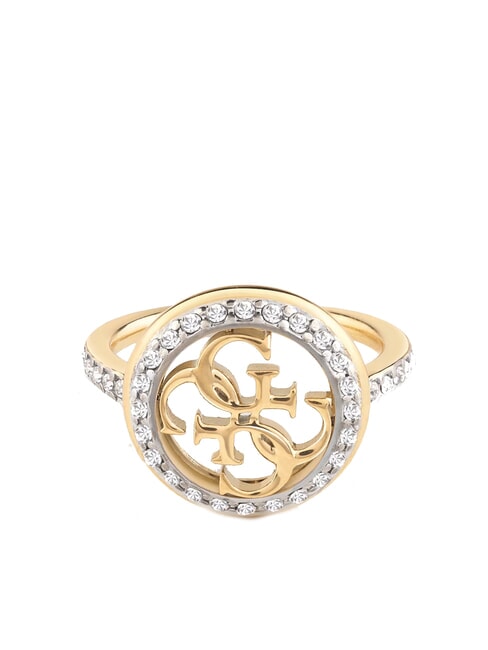 GUESS LIFE IN 4G Inel cu logo si cristale aur galben - Inele