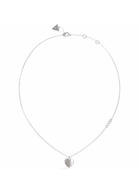 GUESS LOVELY Colier cu pandantiv inimă și zirconiu SILVER - Lănțișoare