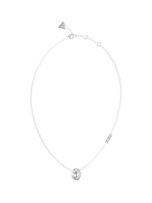 GUESS ROLLING HEARTS Colier cu pandantiv din zirconiu SILVER - Lănțișoare