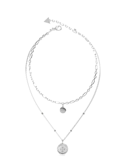 GUESS ALL OF US Colier cu două șiraguri și pandantive SILVER - Lănțișoare