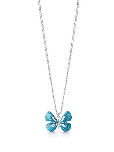 GUESS TROPICAL DREAM Colier cu fluturi emailați SILVER - Lănțișoare