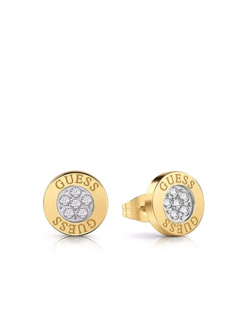 GUESS STUDS PARTY Cercei circulari cu zirconiu aur galben - Cercei