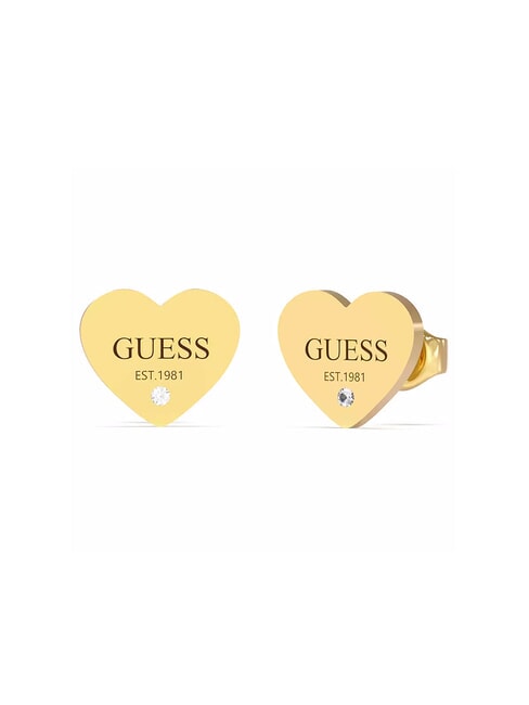 GUESS PLAIN HEART Cercei cu cristale aur galben - Cercei