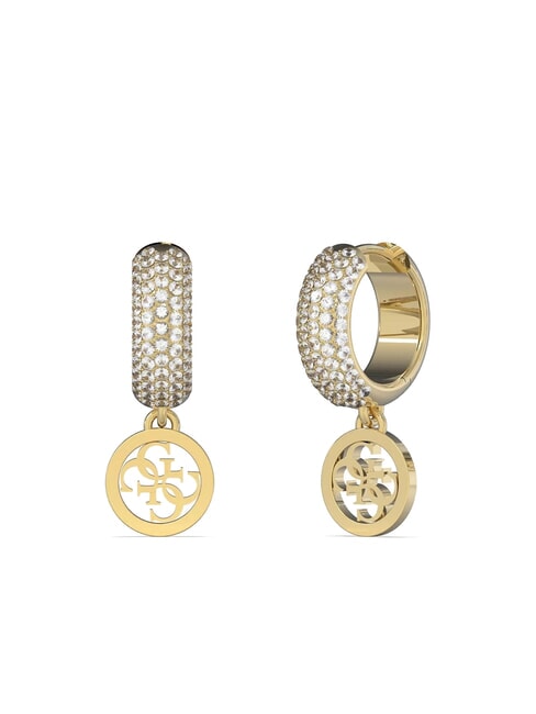 GUESS CRAZY EARRINGS Cercei mici rotunzi cu pandantive aur galben - Cercei