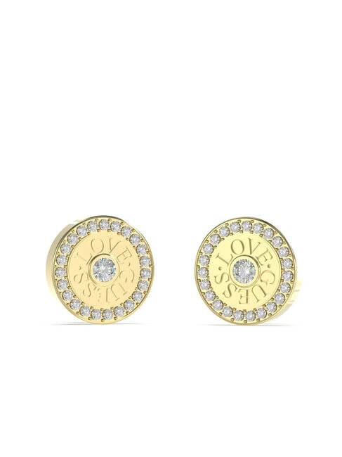 GUESS LOVE Cercei circulari cu zirconiu aur galben - Cercei