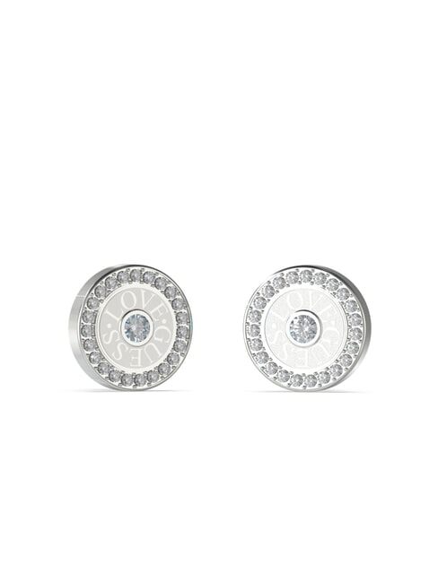 GUESS LOVE Cercei circulari cu zirconiu SILVER - Cercei