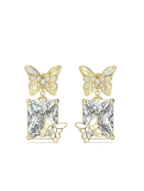 GUESS CHRYSALIS Cercei cu fluture și cristal aur galben - Cercei