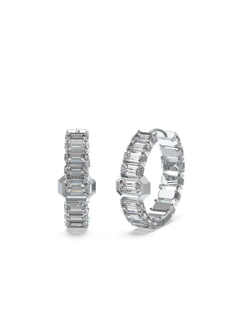 GUESS HASHTAG Cercei dreptunghiulari cu cristale SILVER - Cercei