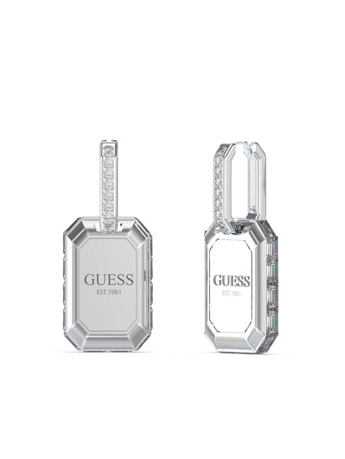 GUESS HASHTAG Cercei cu pandantiv și logo SILVER - Cercei
