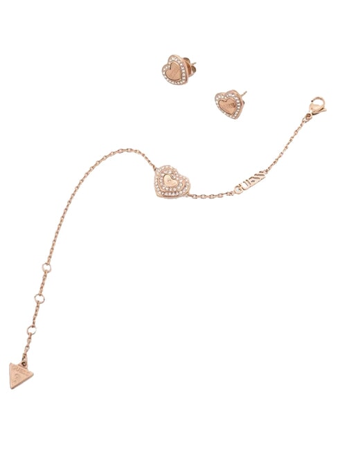 GUESS AMAMI GIFT BOX Brățară + cercei ROSE GOLD - Cercei
