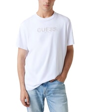 GUESS BSC EMBROIDERY LOGO Tricou din bumbac cu logo brodat alb purpuriu - tricou - 1