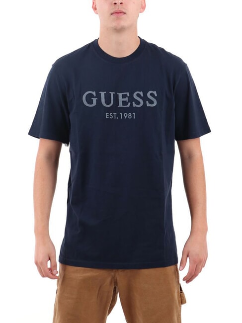 GUESS BOX LOGO Tricou cu logo brodat smartblue - tricou