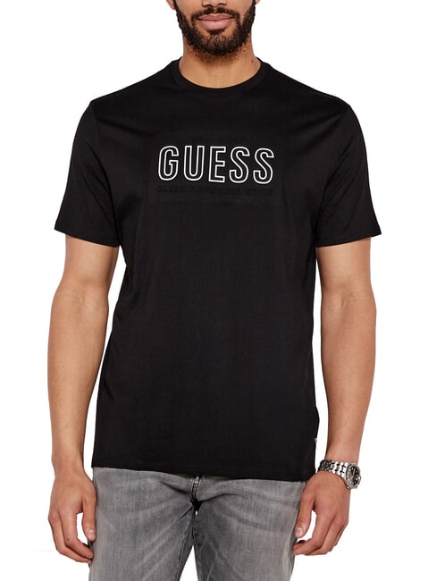 GUESS BSC EMBOSSED LOGO Tricou cu imprimeu în relief jet black multi - tricou