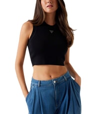 GUESS ALEXIA Șoricel scurt tricotat cu logo cu strasuri - tricou