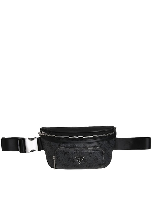 GUESS MILANO Geantă cu curea cu sigla imprimată BLACK - Borsete de brâu