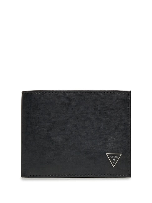 GUESS MILANO  Portofel din piele Saffiano BLACK - Portofele bărbați