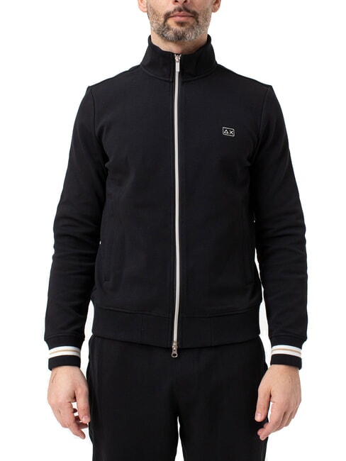 SUN68 HERITAGE Hanorac cu fermoar complet negru - hanorace