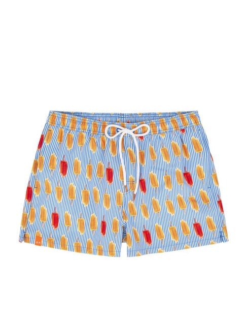 SUN68 BIG PRINT Costum de plajă pentru bărbați albastru/alb - Costume de baie