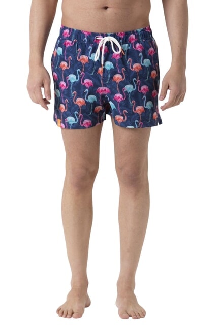 SUN68 BIG PRINT Costum de plajă pentru bărbați albastru marin/albastru deschis - Costume de baie