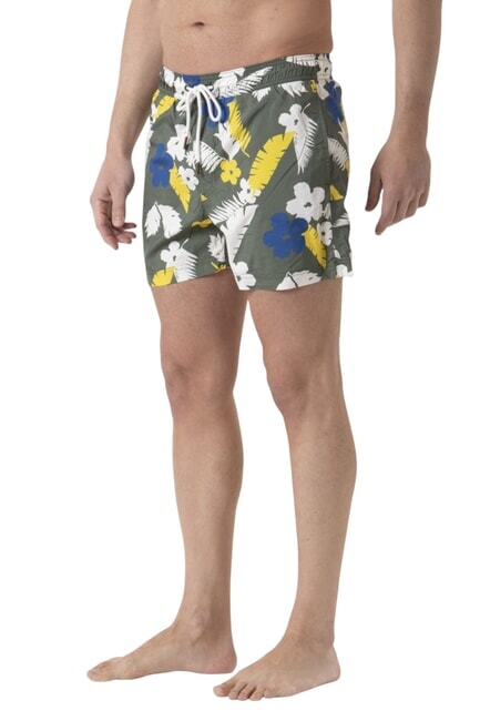 SUN68 CLASSIC PRINT Costum de plajă pentru bărbați militar / galben - Costume de baie