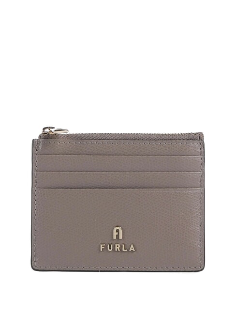 FURLA CAMELIA Suport card din piele / poseta pentru monede stuc gri - Portofele femei