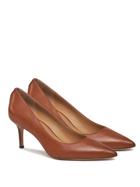 RALPH LAUREN LANETTE Decolteu din piele bronz intens de șa - Pantofi femei