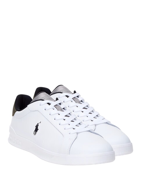 RALPH LAUREN HERITAGE COURT II  Adidași din piele alb/gri închis/măsliniu - Pantofi bărbați