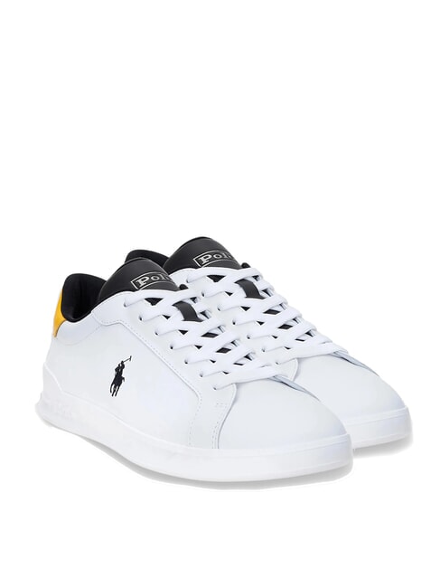 RALPH LAUREN HERITAGE COURT II  Adidași din piele alb/negru/galben - Pantofi bărbați