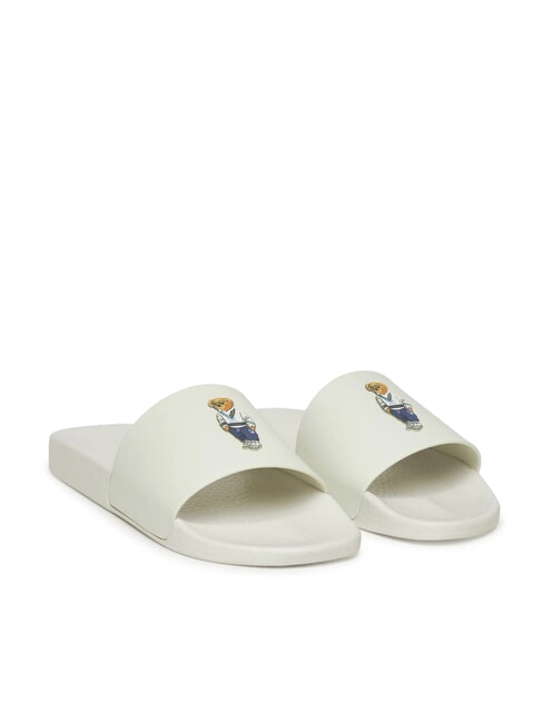 RALPH LAUREN POLO SLIDE Papuci Heritage Bear - alb pentru spălare pe punte - Pantofi unisex