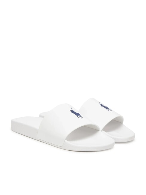 RALPH LAUREN POLO SLIDE Papuci ceramică albă - Pantofi unisex