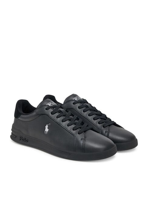 RALPH LAUREN HERITAGE COURT II  Adidași din piele pp negru/gri pal - Pantofi unisex