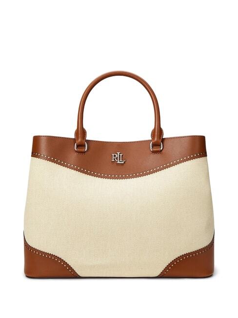 RALPH LAUREN MARCY 36 Geantă de paie cu curea de umăr natural deschis/bronz Lauren - Genți femei