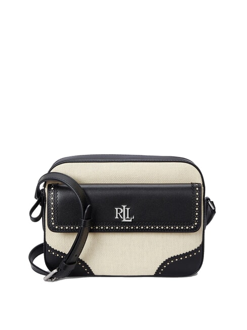 RALPH LAUREN MARCY Geantă de paie pentru cameră cu buzunar natural deschis/negru - Genți femei