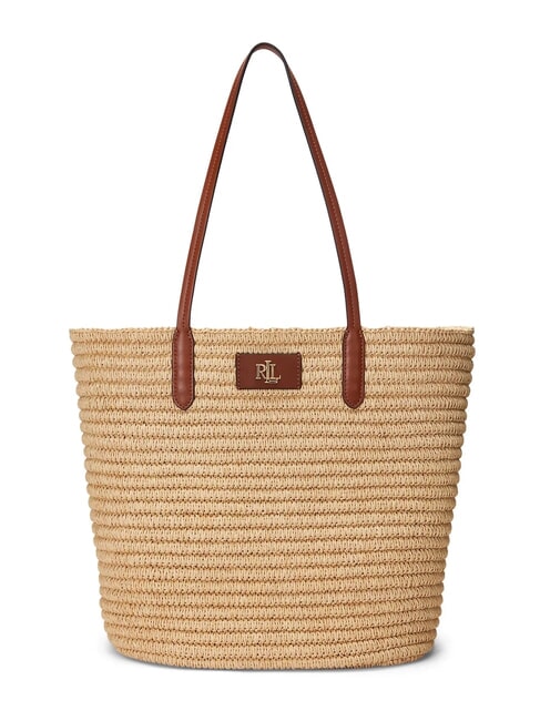 RALPH LAUREN BRIE 31 Geantă de cumpărături din paie cu husă bronz natural/lauren - Genți femei