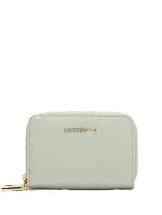 COCCINELLE METALLIC SOFT  Portofel mic cu fermoar verde celadon - Portofele femei