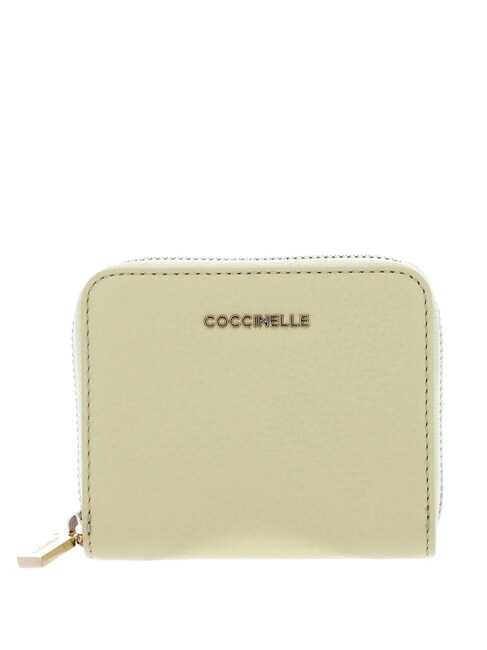 COCCINELLE METALLIC SOFT Portofel mic din piele spălat de var - Portofele femei