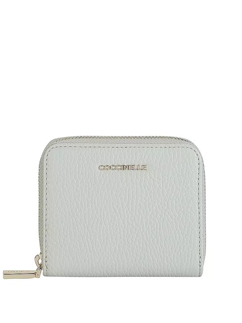 COCCINELLE METALLIC SOFT Portofel mic din piele verde celadon - Portofele femei