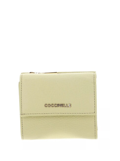 COCCINELLE METALLIC SOFT Portofel din piele pietrișată spălat de var - Portofele femei