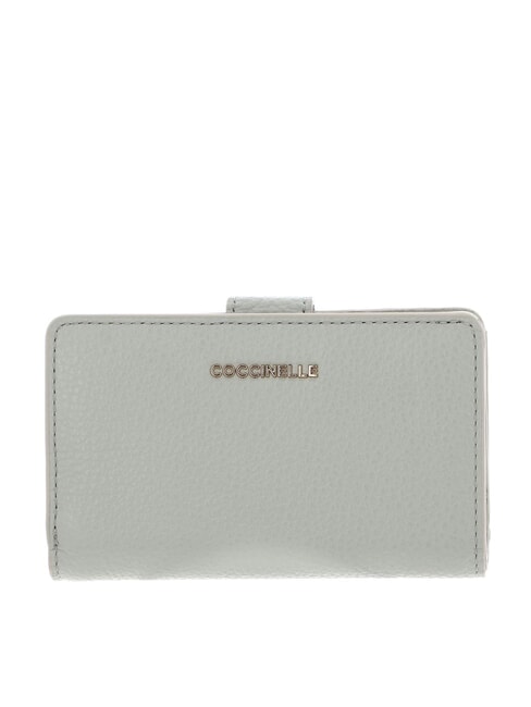 COCCINELLE METALLIC SOFT Portofel din piele texturata verde celadon - Portofele femei