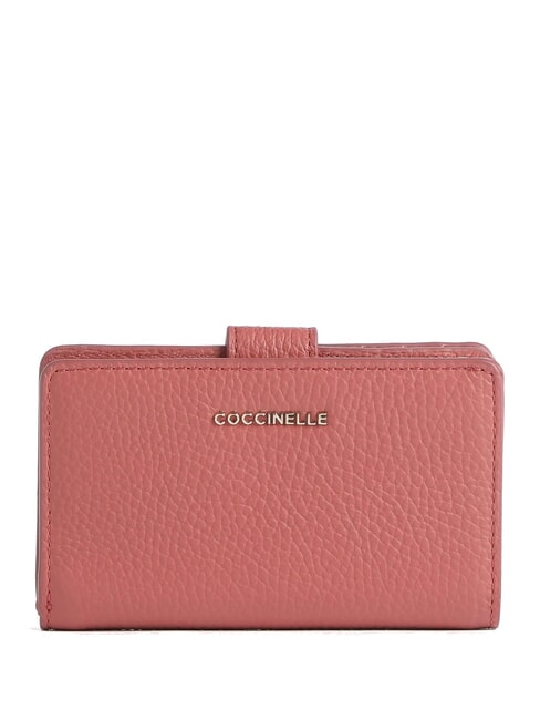 COCCINELLE METALLIC SOFT Portofel din piele texturata oală - Portofele femei