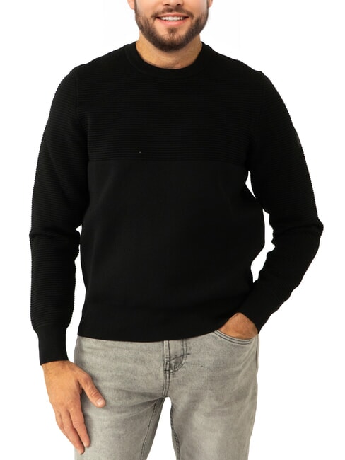 NORTH SAILS KNITTED Pulover cu guler rotund negru - Pulovere pentru bărbați