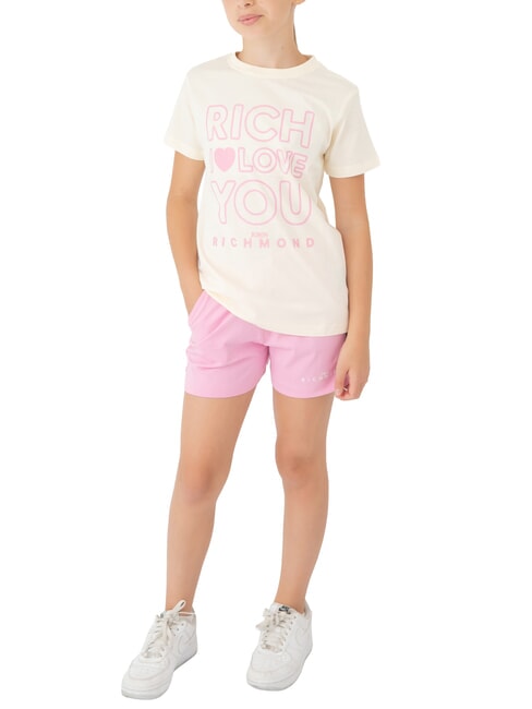 JOHN RICHMOND CICAM Complet cu tricou și pantaloni scurți Bermuda lapte/roz - Treninguri pentru copii