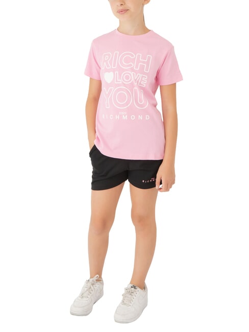 JOHN RICHMOND CICAM Complet cu tricou și pantaloni scurți Bermuda roz/negru - Treninguri pentru copii