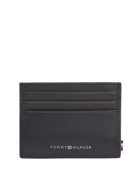 TOMMY HILFIGER TH FOUNDATION Suport card din piele negru - Portofele bărbați