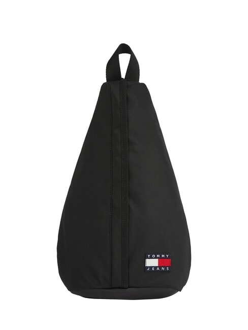 TOMMY HILFIGER TJM ESS DAILY Rucsac cu un singur umăr negru - Rucsacuri pentru școală și timp liber