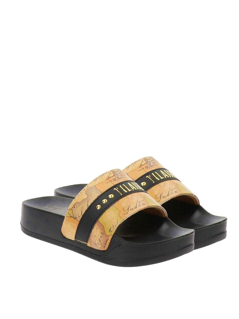 ALVIERO MARTINI PRIMA CLASSE GEO  Papuci bej geometric/negru - Pantofi femei