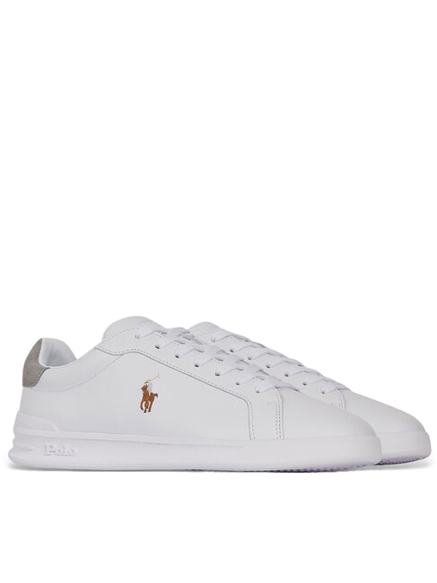 RALPH LAUREN HERITAGE COURT II  Adidași din piele rl alb/rl auriu - Pantofi bărbați